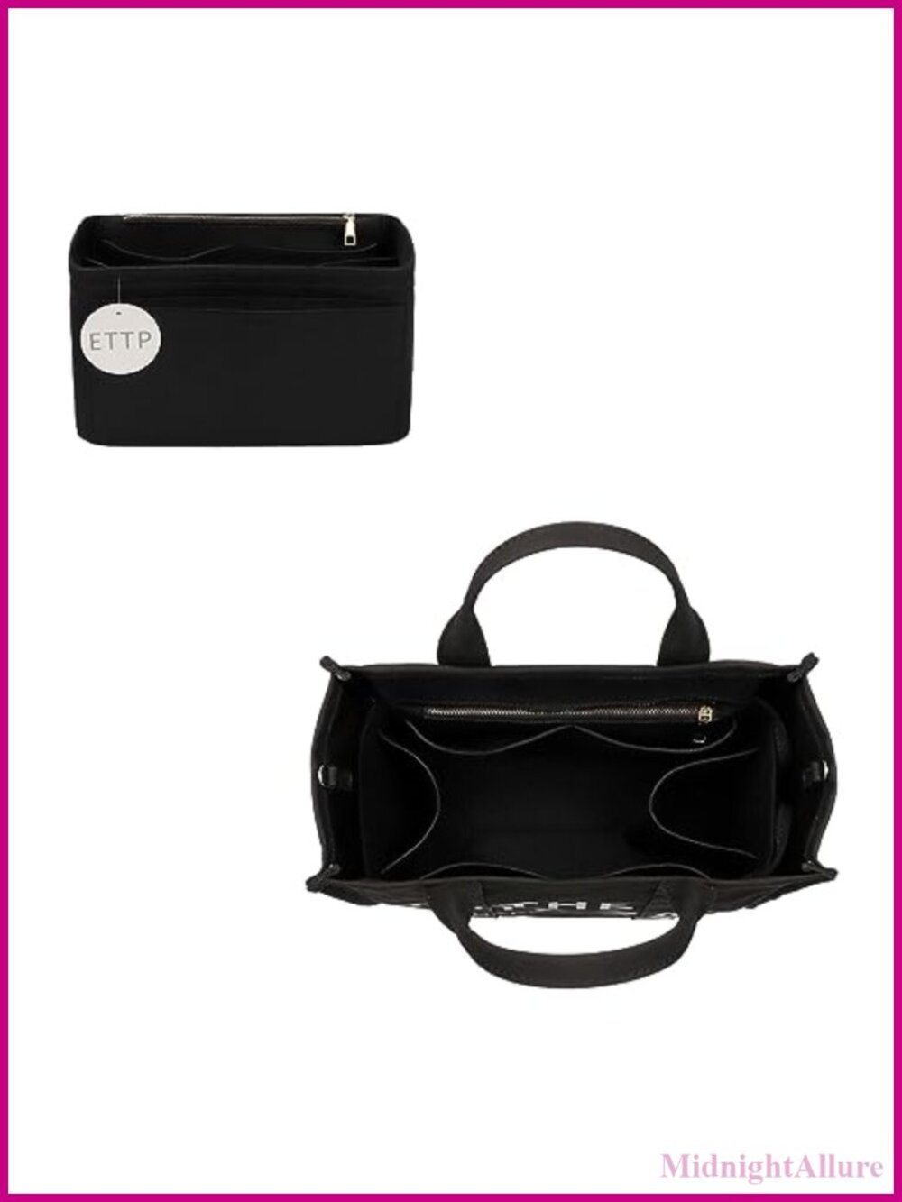 Felt Purse Organizer Insert for Handbags Tote Bag Shaper with 9 Pockets